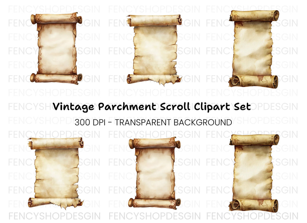 Vintage Scroll Clipart Bundle