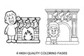 Christmas Fireplace Fun Coloring Books