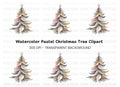 Pastel Feather Christmas Tree Clipart Bundle
