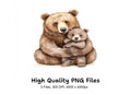 Cute Mama Bear and Cub Clipart Bundle