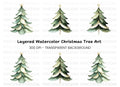 Elegant Pine Tree Illustrations Clipart Bundle