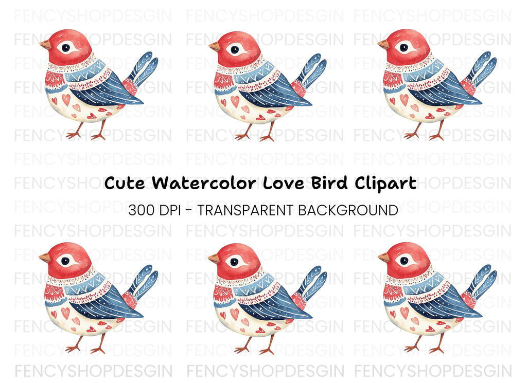 Cute Folk Bird Clipart Bundle