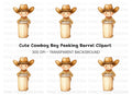 Smiling Cowboy Kid Holding Empty Bucket Clipart Bundle