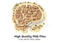 Vintage Style City Maps Clipart Bundle