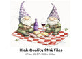 Gnome Wine and Cheese Picnic Clipart Bundle