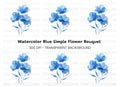 Elegant Blue Floral Clipart Bundle