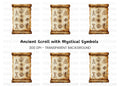 Ancient Scroll Mystic Symbols Clipart Bundle