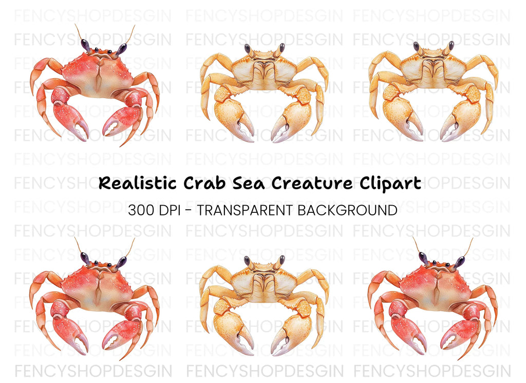 Vibrant Crab Duo Clipart Bundle