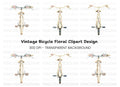 Vintage Bicycle with Flowers Clipart Bundle