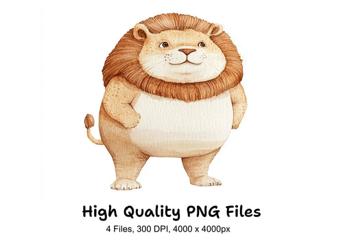 Adorable Baby Lion Clipart Bundle