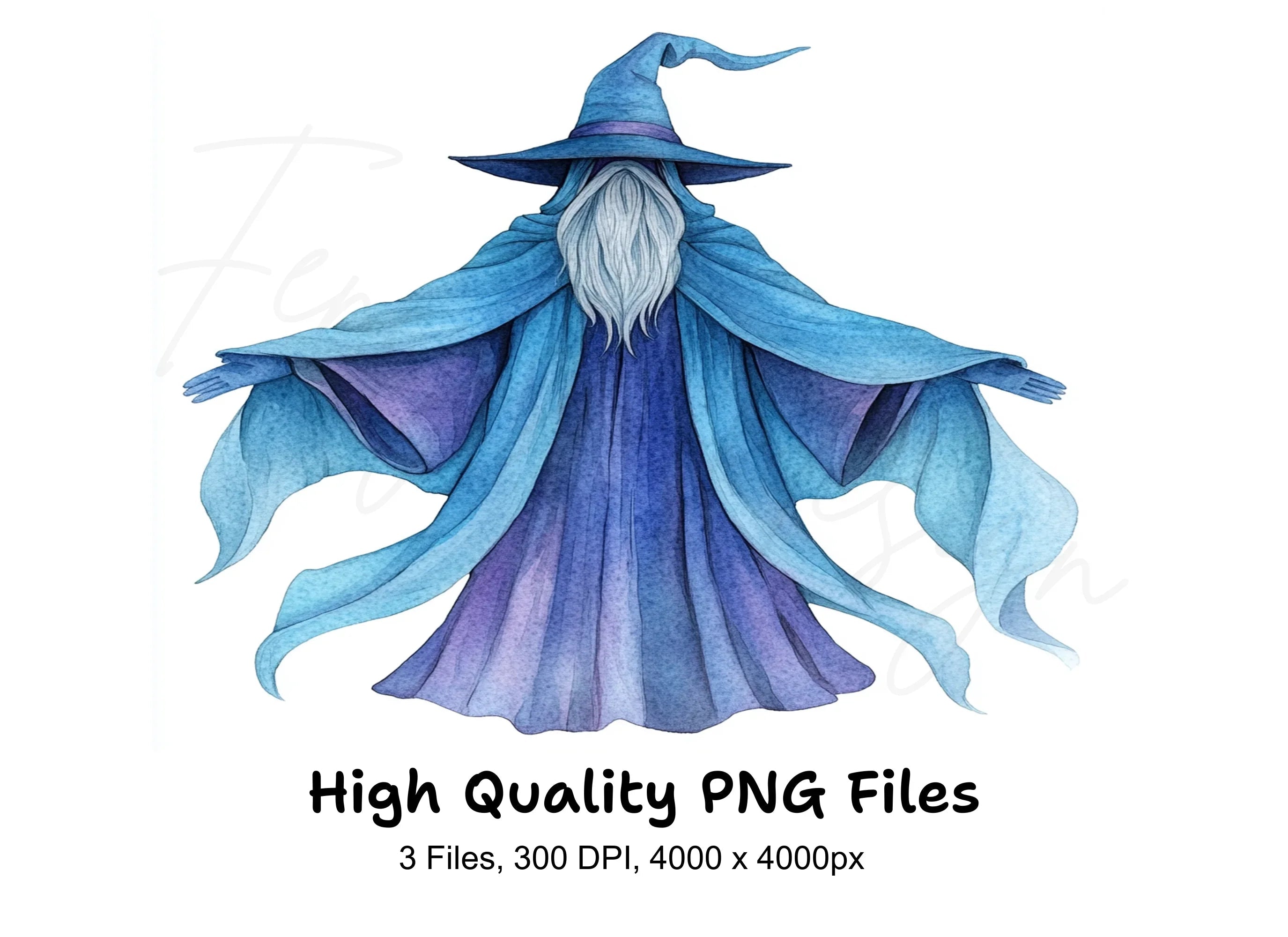 Blue Wizard Clipart Bundle