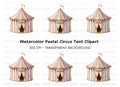 Pastel Circus Tent Clipart Bundle