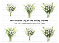 Fresh Lily of the Valley Bouquet Clipart Bundle