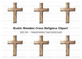 Rustic Wood Cross Illustration Clipart Bundle