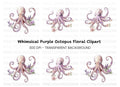 Floral Octopus Clipart Bundle