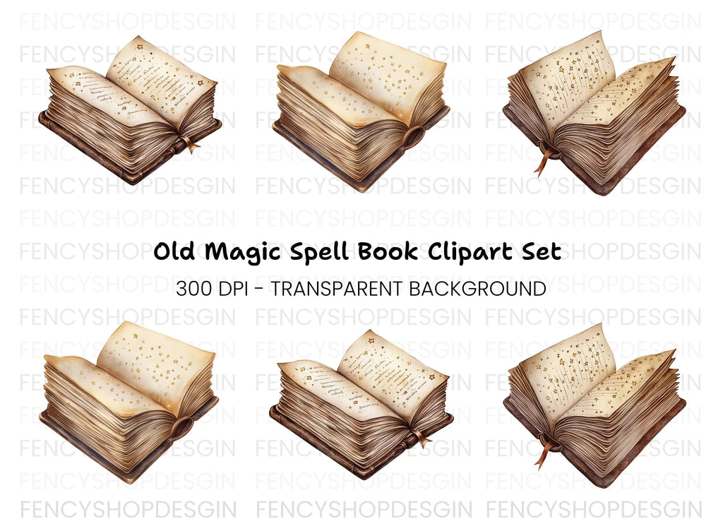 Magical Spell Books Clipart Bundle