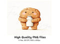 Cute Cookie and Milk Bottle Clipart Bundle