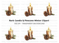 Hand Painted Holiday Candle Clipart Bundle