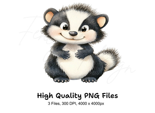Adorable Skunk Clipart Bundle