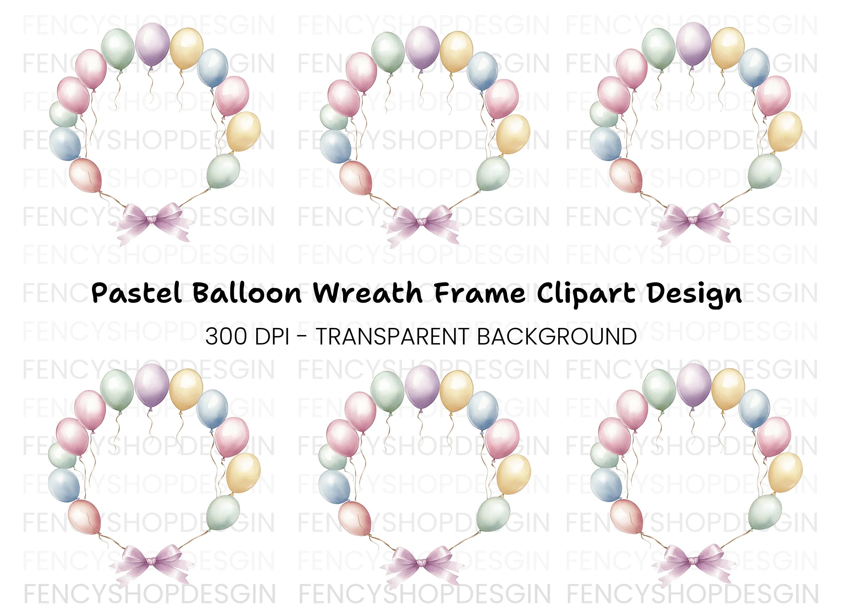 Balloon Frame Clipart Bundle