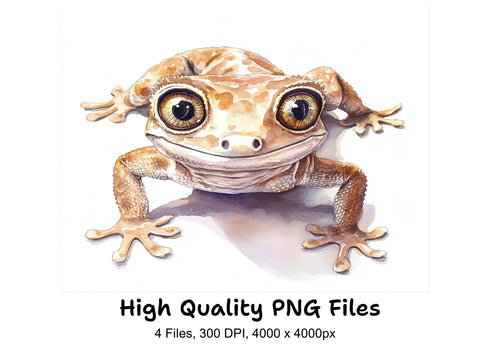 Adorable Brown Gecko Clipart Bundle