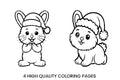 Cute Christmas Bunny Coloring Books