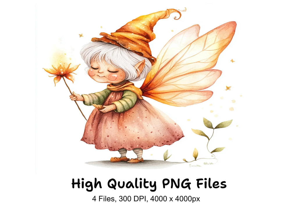 Elderly Fairy Clipart Bundle