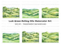 Green Hills Landscape Clipart Bundle