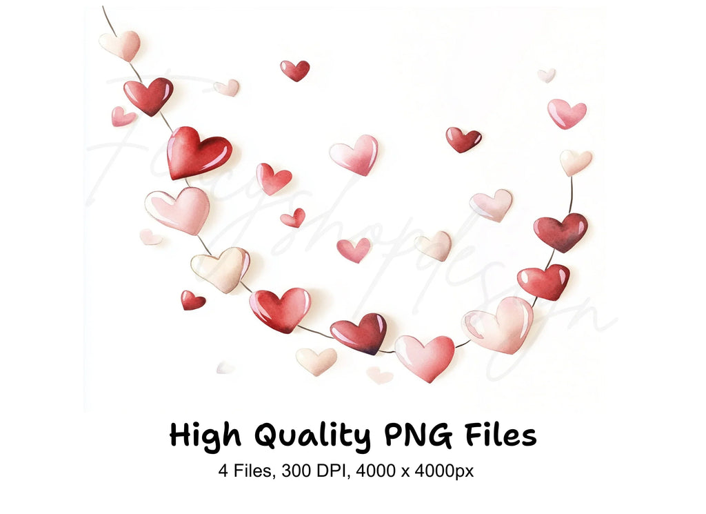 Heart Garland Clipart Bundle