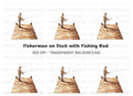 Fisherman on Dock Clipart Bundle