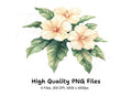 Hibiscus and Tropical Leaves Clipart Bundle