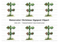 Christmas Direction Sign Clipart Bundle