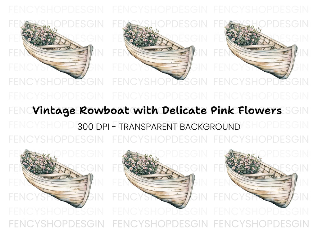 Charming Floral Boat Clipart Bundle