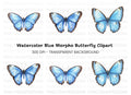 Blue Butterfly Clipart Bundle