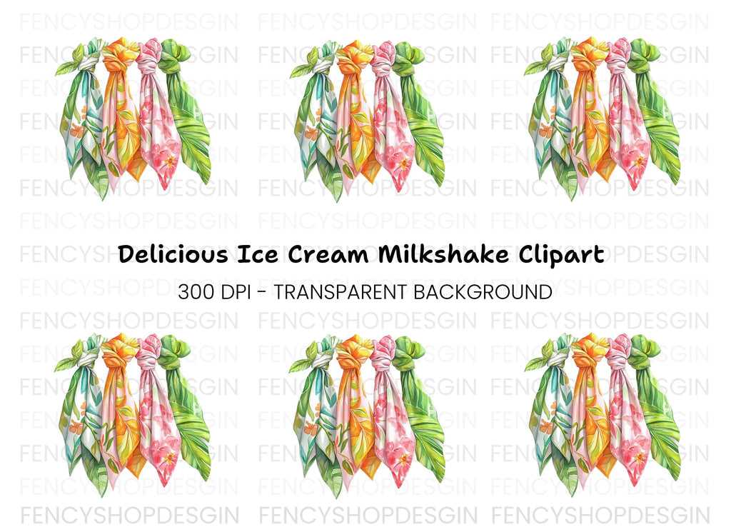 Tropical Scarves Clipart Bundle