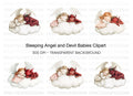 Sleeping Angels and Devils Clipart Bundle