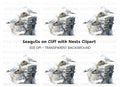 Seagulls on Rocks with Nests Clipart Bundle