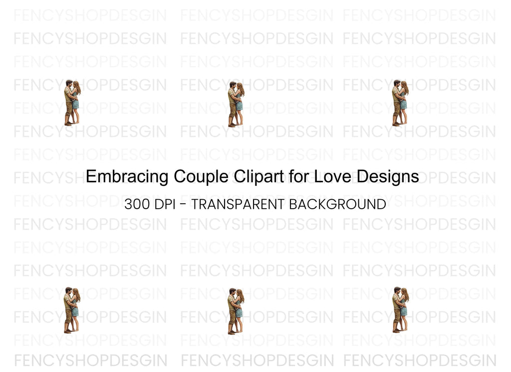 Sweet Couple Embracing Clipart Bundle