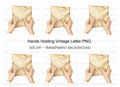 Vintage Hands Holding Old Letter Clipart Bundle