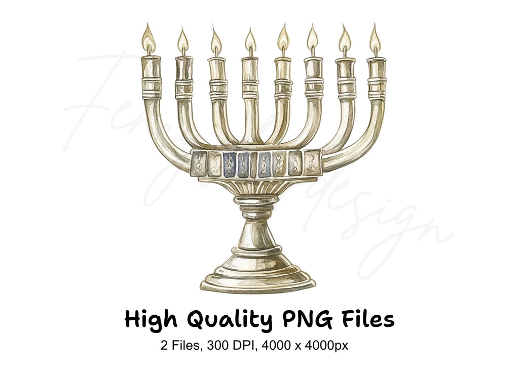 Hanukkah Menorah Clipart Bundle