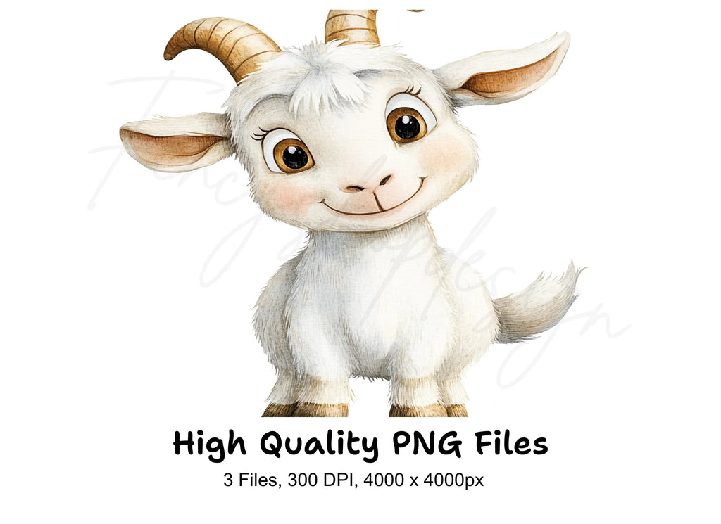 Adorable Baby Goat Clipart Bundle
