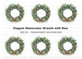 Elegant Holly Wreath Clipart Bundle