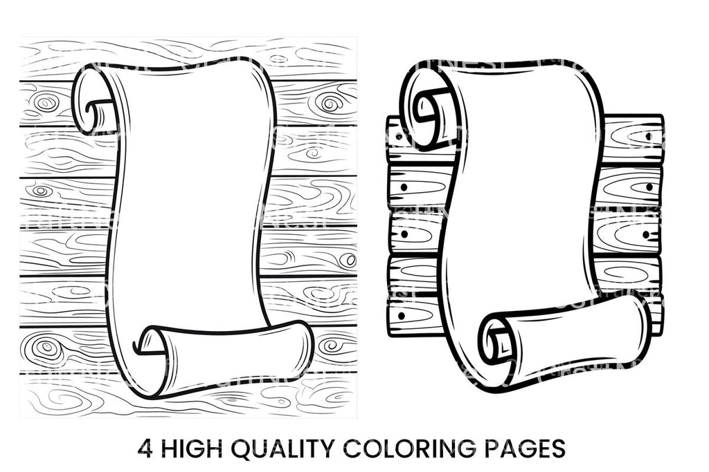 Scrolls on Wood Coloring Books