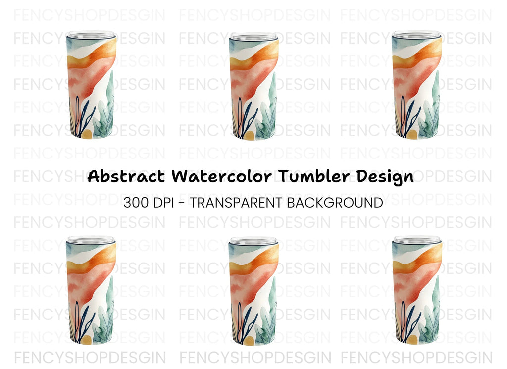 Abstract Floral Slim Tumbler Clipart Bundle