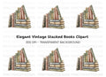 Vintage Books Stack Clipart Bundle