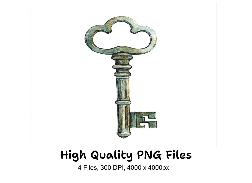 Ornate Antique Keys Clipart Bundle