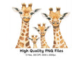 Cute Giraffe Family Clipart Bundle