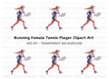 Dynamic Female Tennis Player Clipart Bundle