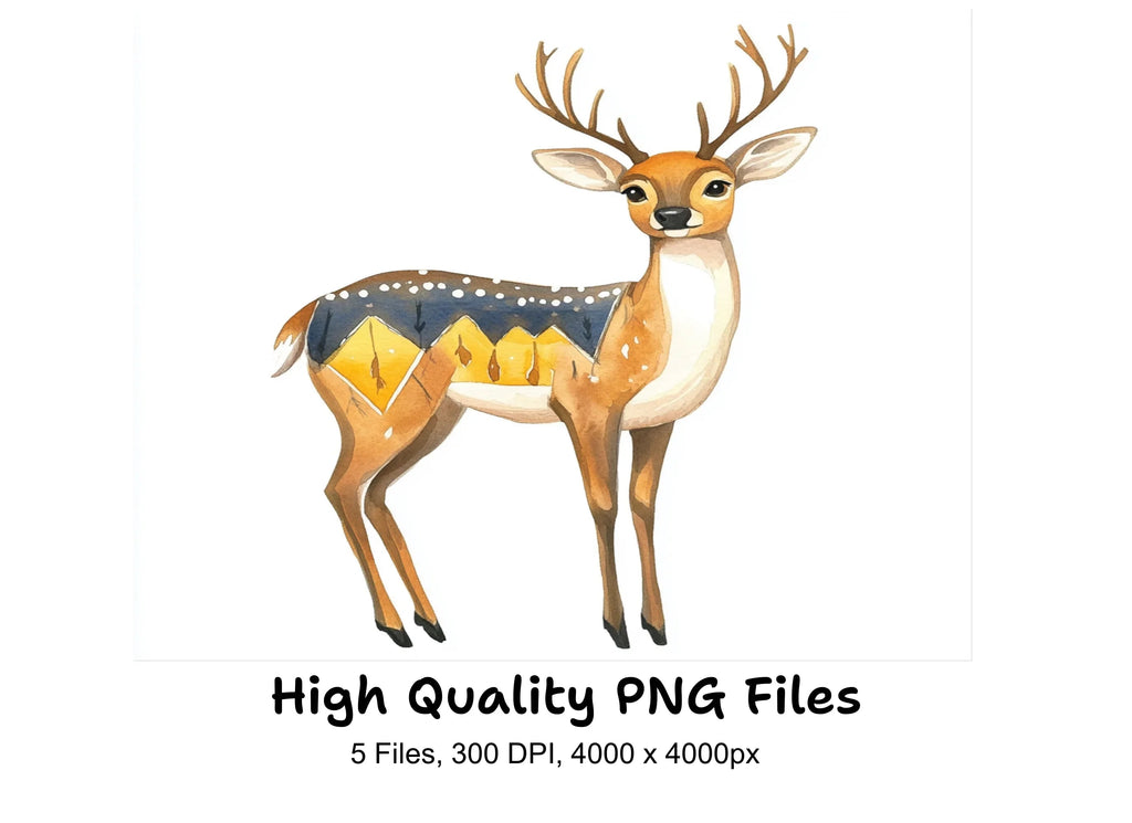 Geometric Deer Clipart Bundle