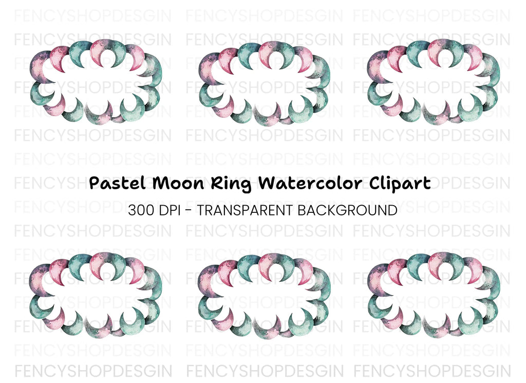 Moon Phases Frame Clipart Bundle
